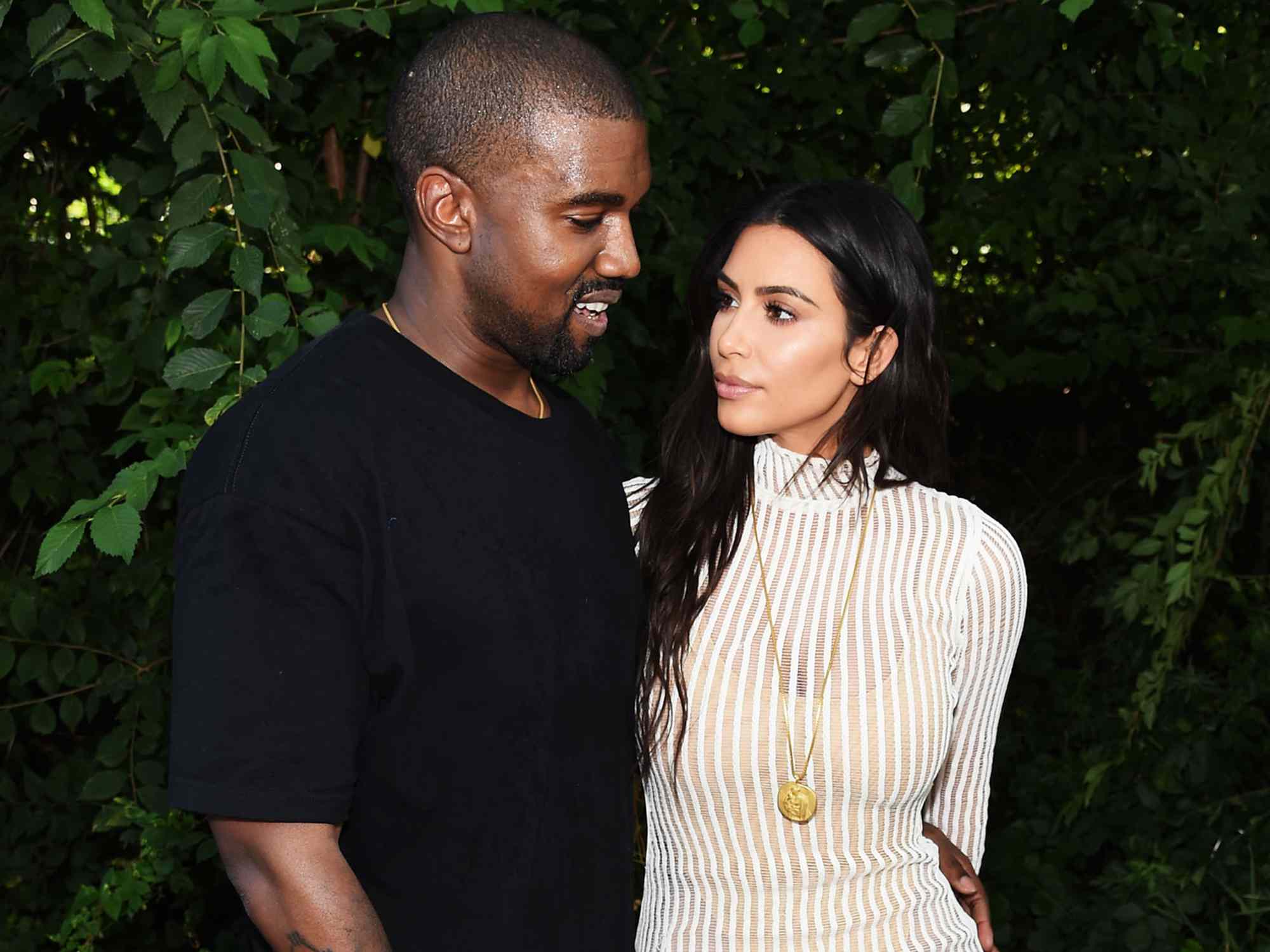 Kanye West and Kim Kardashian attend the Kanye West Yeezy Season 4 fashion show on September 7, 2016 in New York City