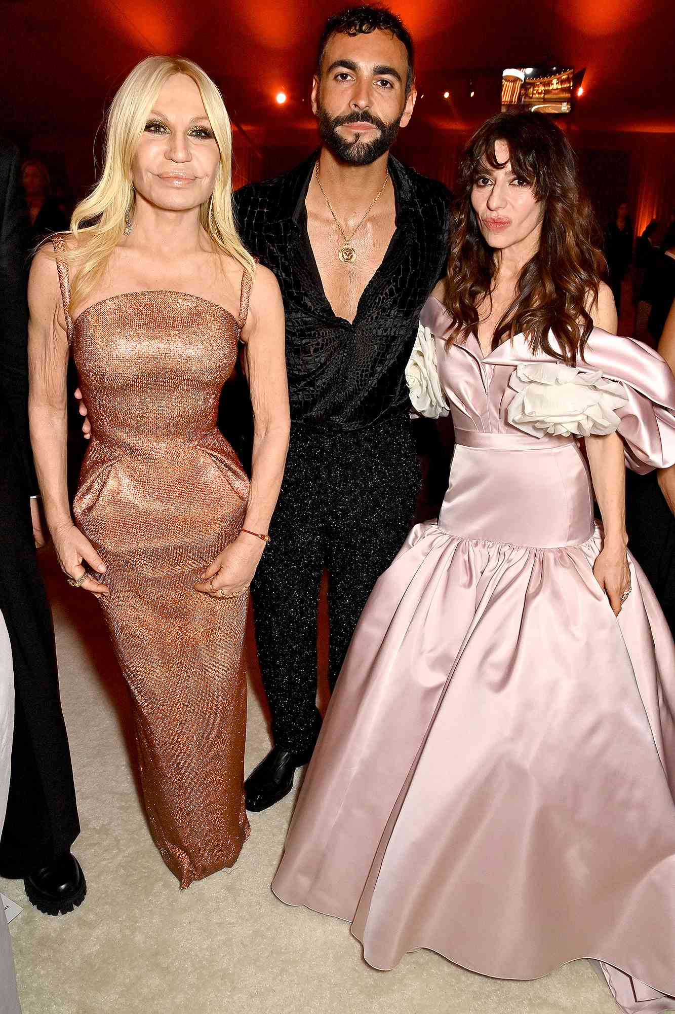 Donatella Versace, Marco Mengoni and Sabrina Impacciatore