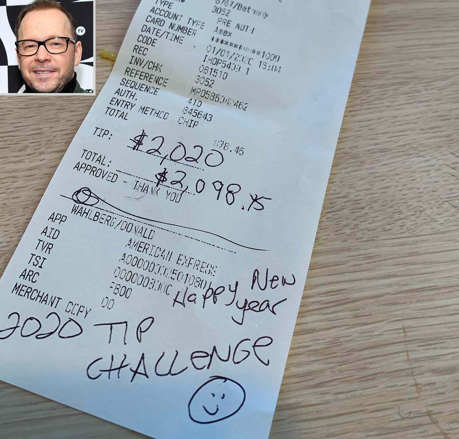 Donnie Wahlberg $2K Tipping