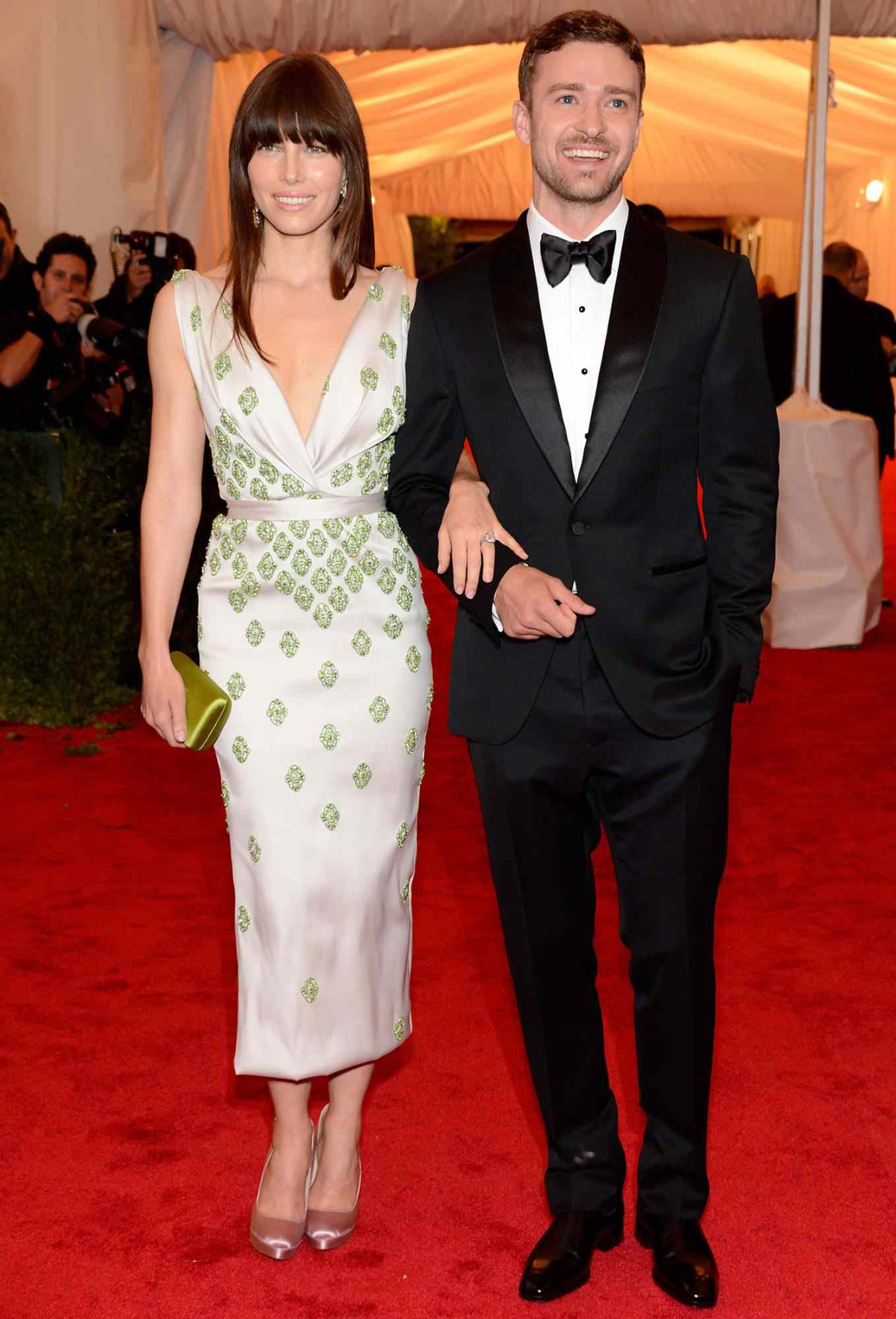 Jessica Biel and Justin Timberlake attend the "Schiaparelli And Prada: Impossible Conversations" Costume Institute Gala