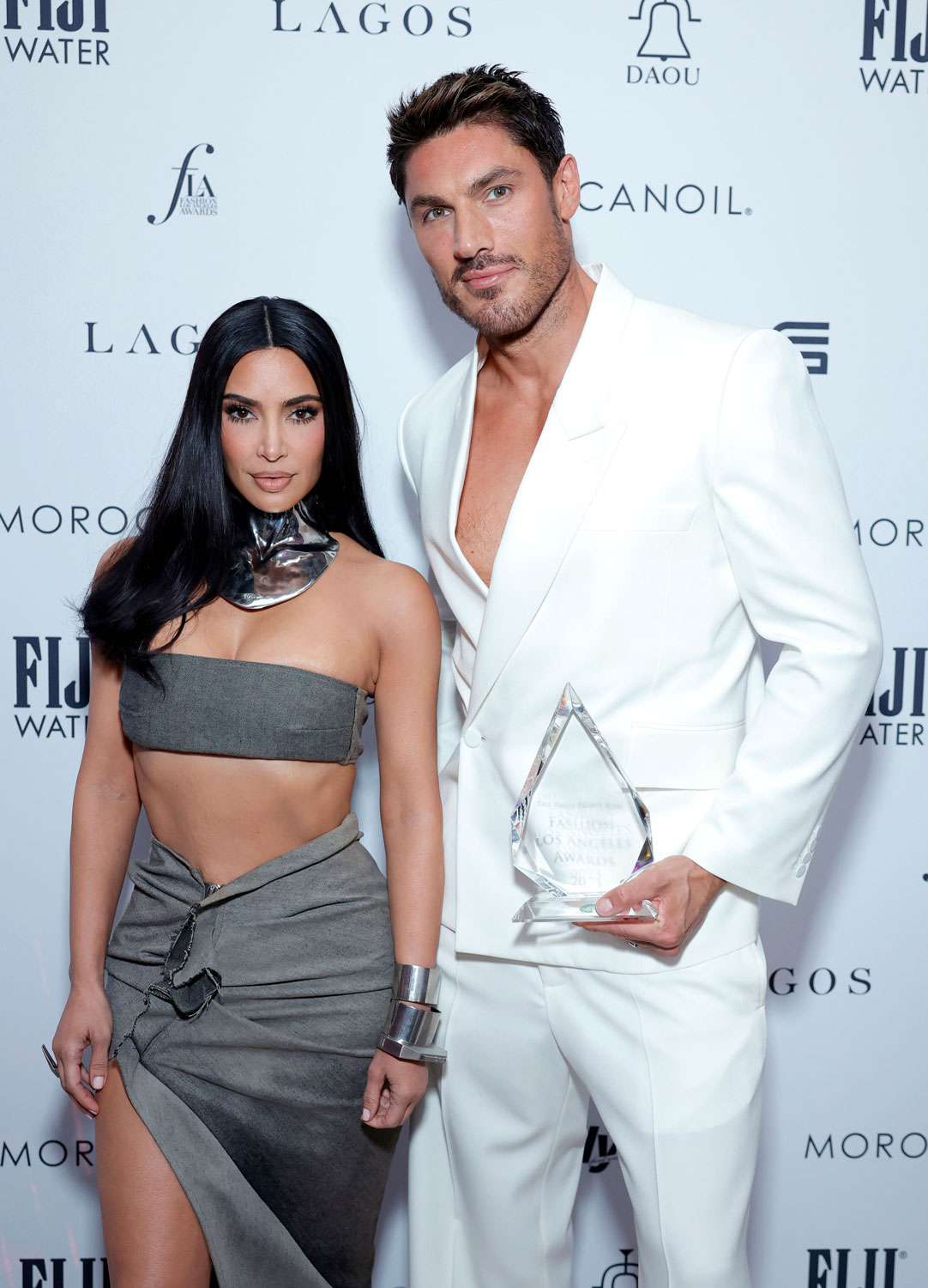 Kim Kardashian and Chris Appleton, Hair Artist of the Year Award recipient, attend The Daily Front Row's Seventh Annual Fashion Los Angeles Awards at The Beverly Hills Hotel on April 23, 2023 in Beverly Hills, California. 