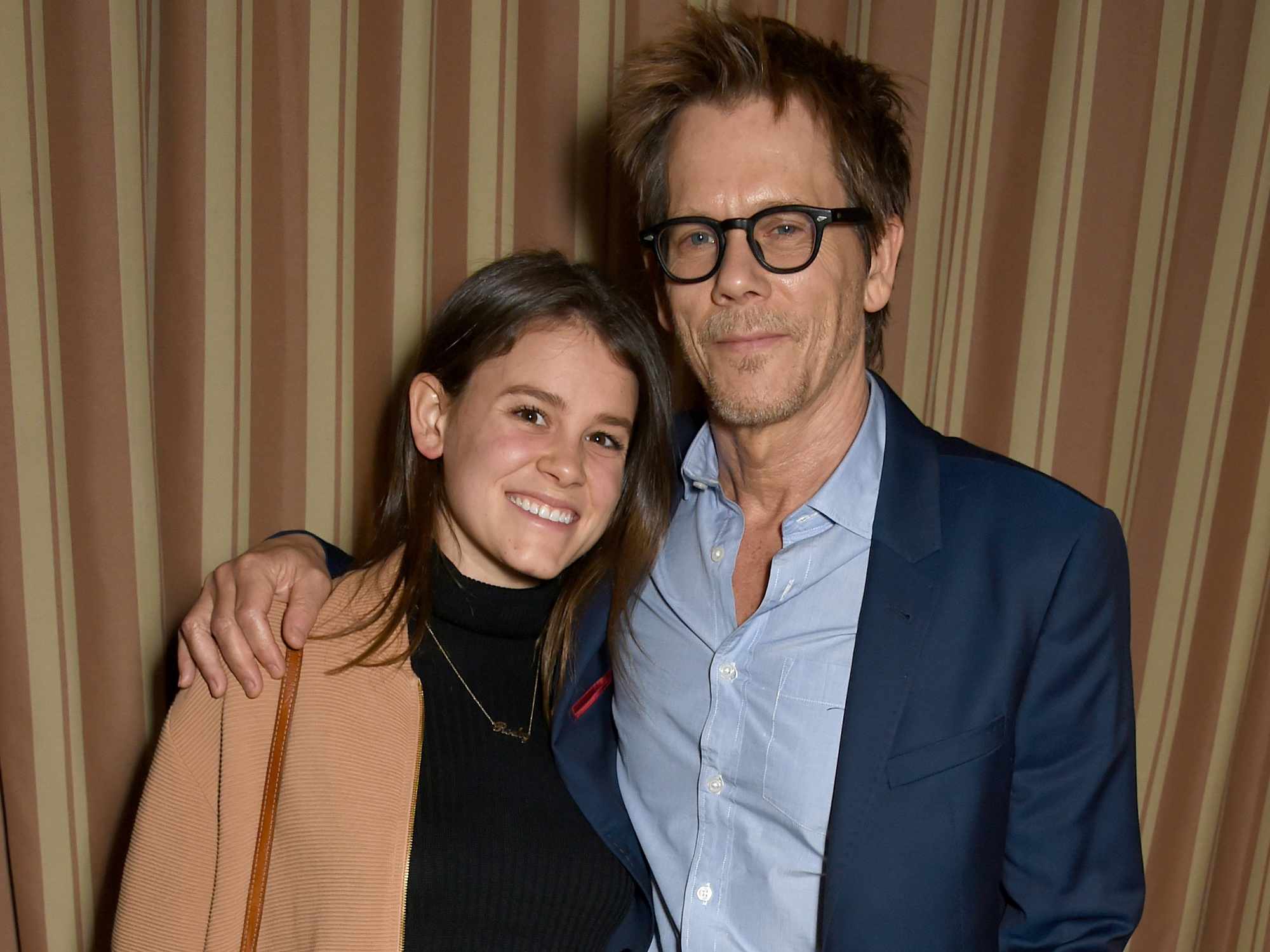 Sosie Bacon (L) and Kevin Bacon attend a dinner to celebrate The GCC and The Journey To Sustainable Luxury on February 24, 2017 in Los Angeles, California