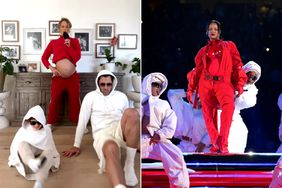 Peta Murgatroyd Recreates Rihanna's Halftime Show with Maks and Shai as Her Backup Dancers; Rihanna performs during Apple Music Super Bowl LVII Halftime Show