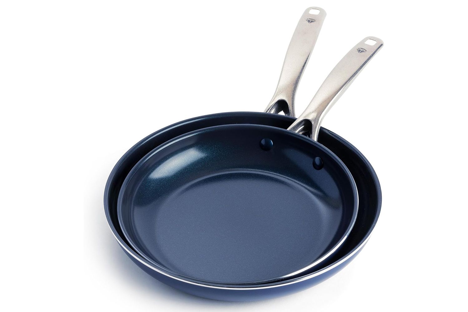 Amazon Blue Diamond Cookware Diamond Infused Ceramic Nonstick 9.5" and 11" Frying Pan Skillet Set