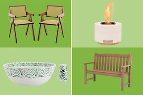 Collage of four home items from Amazon we recommend on a green background