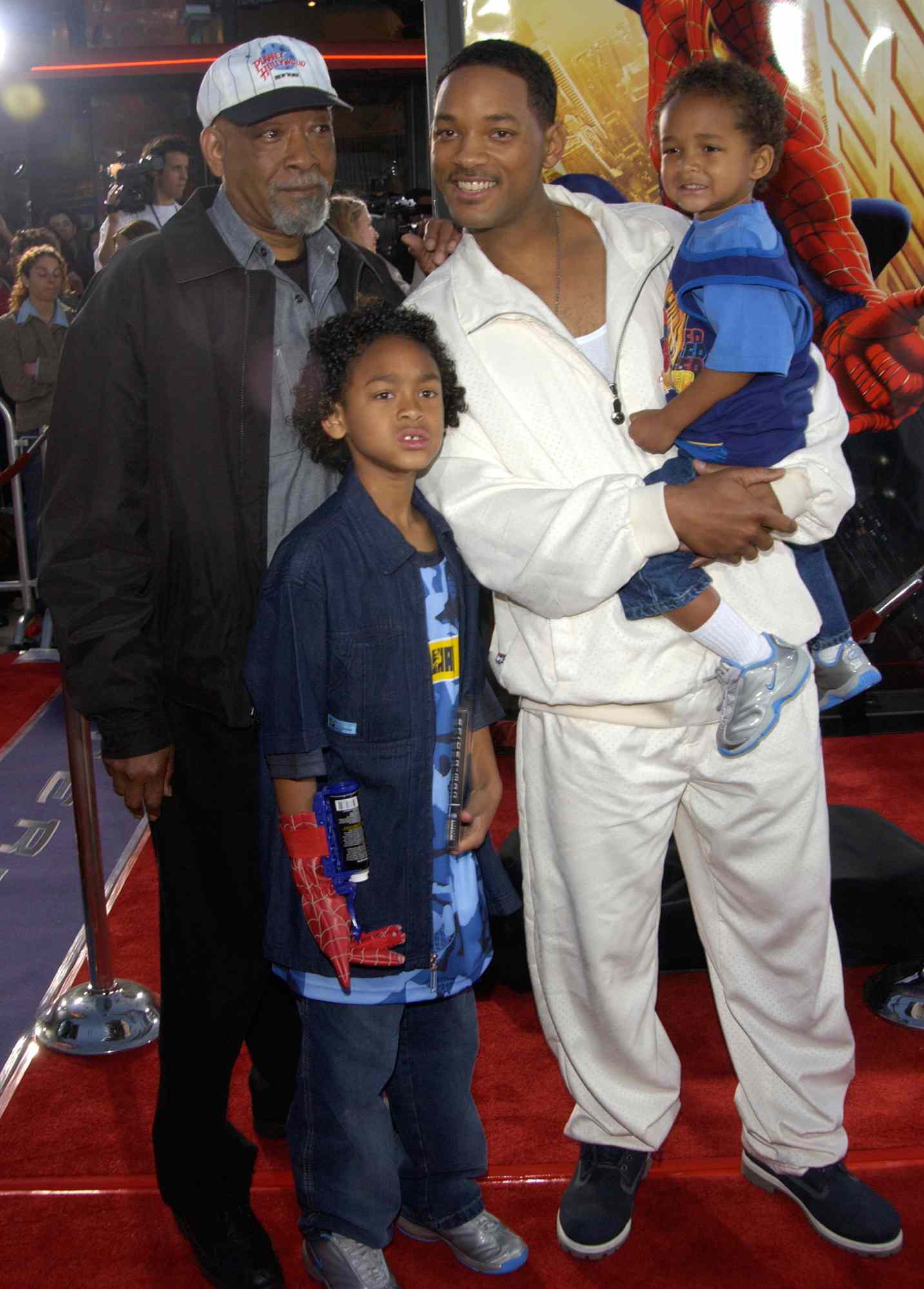 Will Smith with his father at the Los Angeles premiere of Spider-Man in 2002.