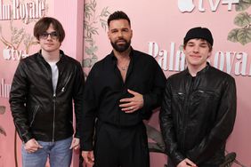 Valentino Martin, Ricky Martin and Matteo Martin at the premiere of Apple TV+'s "Palm Royale" held at the Samuel Goldwyn Theater on March 14, 2024 in Beverly Hills, California.