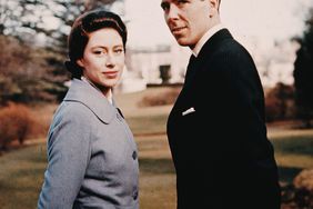 Princess Margaret (1930 - 2002) and Antony Armstrong-Jones in the grounds of Royal Lodge after they announced their engagement