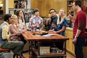 "The Gyroscopic Collapse" -- Pictured: Rajesh Koothrappali (Kunal Nayyar), Bernadette (Melissa Rauch), Amy Farrah Fowler (Mayim Bialik), Howard Wolowitz (Simon Helberg), Leonard Hofstadter (Johnny Galecki), Penny (Kaley Cuoco) and Sheldon Cooper (Jim Parsons). After Leonard, Sheldon and Wolowitz celebrate the completion of the top secret air force project, they are met with an unpleasant surprise. Also, Amy is offered a summer position as a visiting researcher, on THE BIG BANG THEORY, Thursday, May 4 (8:00-8:31 PM, ET/PT), on the CBS Television Network. Photo: Monty Brinton/CBS ÃÂ©2017 CBS Broadcasting, Inc. All Rights Reserved.