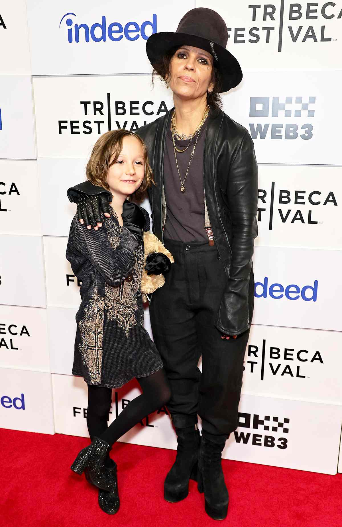 Rhodes Gilbert Perry and Linda Perry attend "Linda Perry: Let It Die Here" Premiere during the 2024 Tribeca Festival at Spring Studios on June 06, 2024 in New York City. 