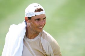 Rafael Nadal of Spain in a practice session at Mallorca Country Club on June 17, 2022 in Mallorca, Spain.