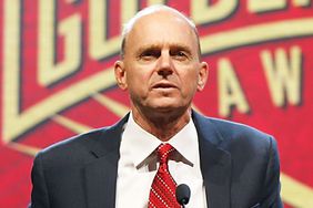 Rowdy Gaines and Missy Franklin speak on stage during the 2015 USA Swimming Golden Goggle Awards at J.W. Marriot at L.A. Live on November 22, 2015 in Los Angeles, California.