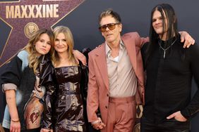 Sosie Bacon, Kyra Sedgwick, Kevin Bacon and Travis Bacon attend the World Premiere of A24's "MAXXXINE" at TCL Chinese Theatre on June 24, 2024