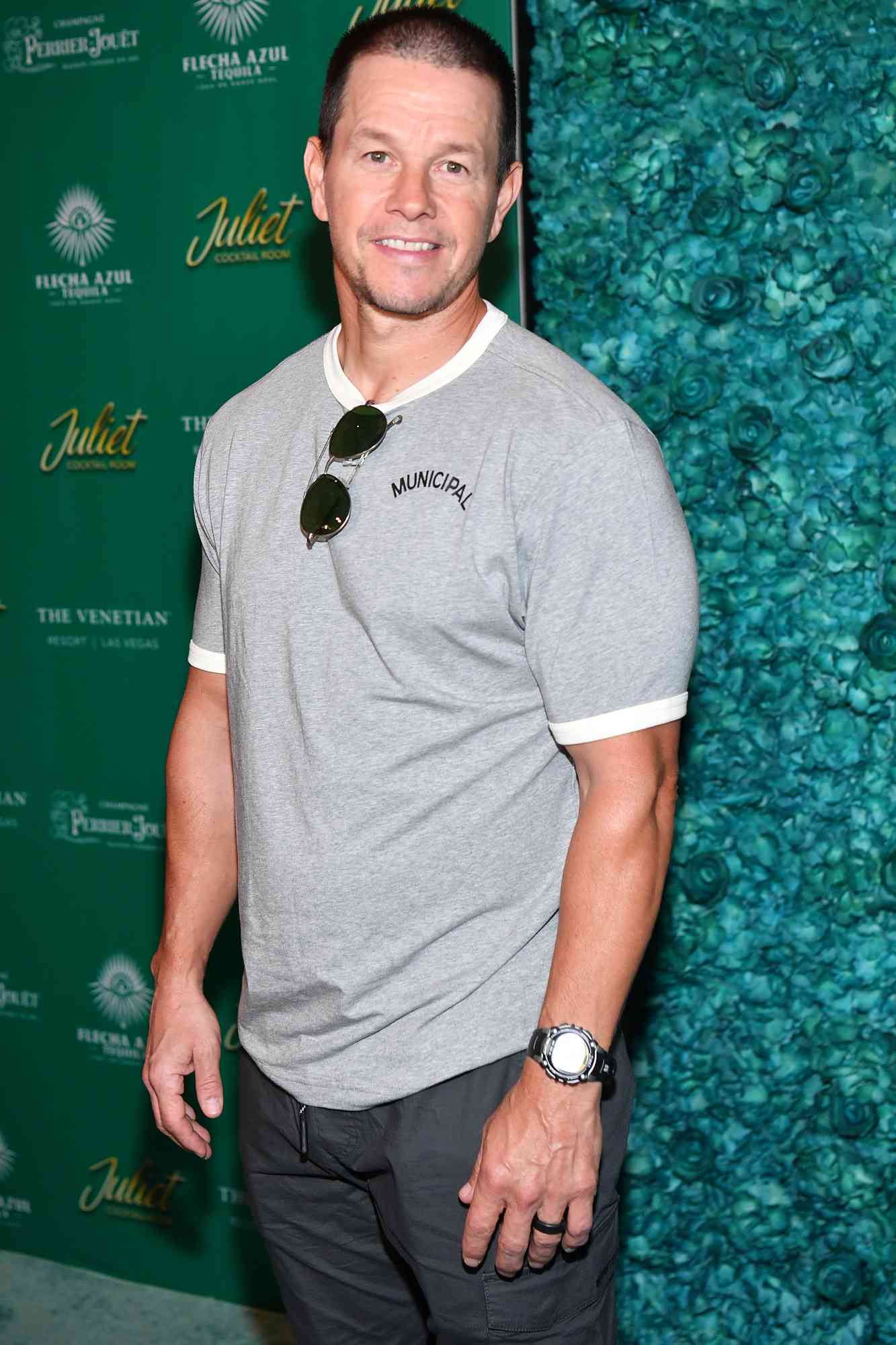 Mark Wahlberg arrives at the grand opening of Juliet Cocktail Room at The VenetianÃÂ® Resort Las Vegas on August 17, 2023 