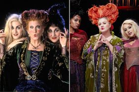 The original Sanderson sisters (Sarah Jessica Parker, Bette Midler, Kathy Najimy) and Nayanna Holley, Kelly Clarkson, Jessi Collins as the Sanderson sisters.