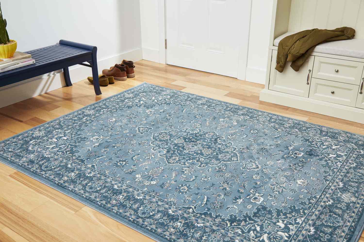 The IKEA VEDBÃK Rug on a wooden floor