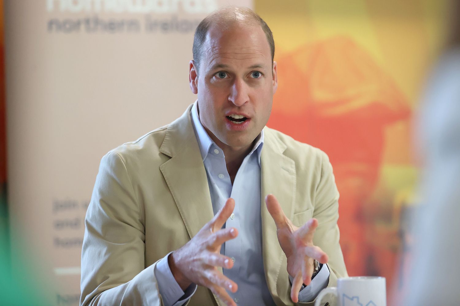 Prince William, Prince of Wales during a visit to the East Belfast Mission 