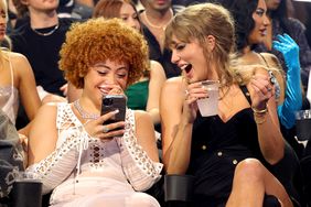 Ice Spice and Taylor Swift attend the 2023 MTV Video Music Awards at Prudential Center on September 12, 2023 in Newark, New Jersey. 