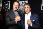 Arnold Schwarzenegger and Producer Sylvester Stallone seen at Los Angeles World Premiere of New Line Cinema's and Metro-Goldwyn-Mayer Pictures' 'Creed' 