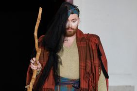  Sam Smith presents a creation by Vivienne Westwood for the Women Ready-to-wear Fall-Winter 2024/2025 collection as part of the Paris Fashion Week, in Paris