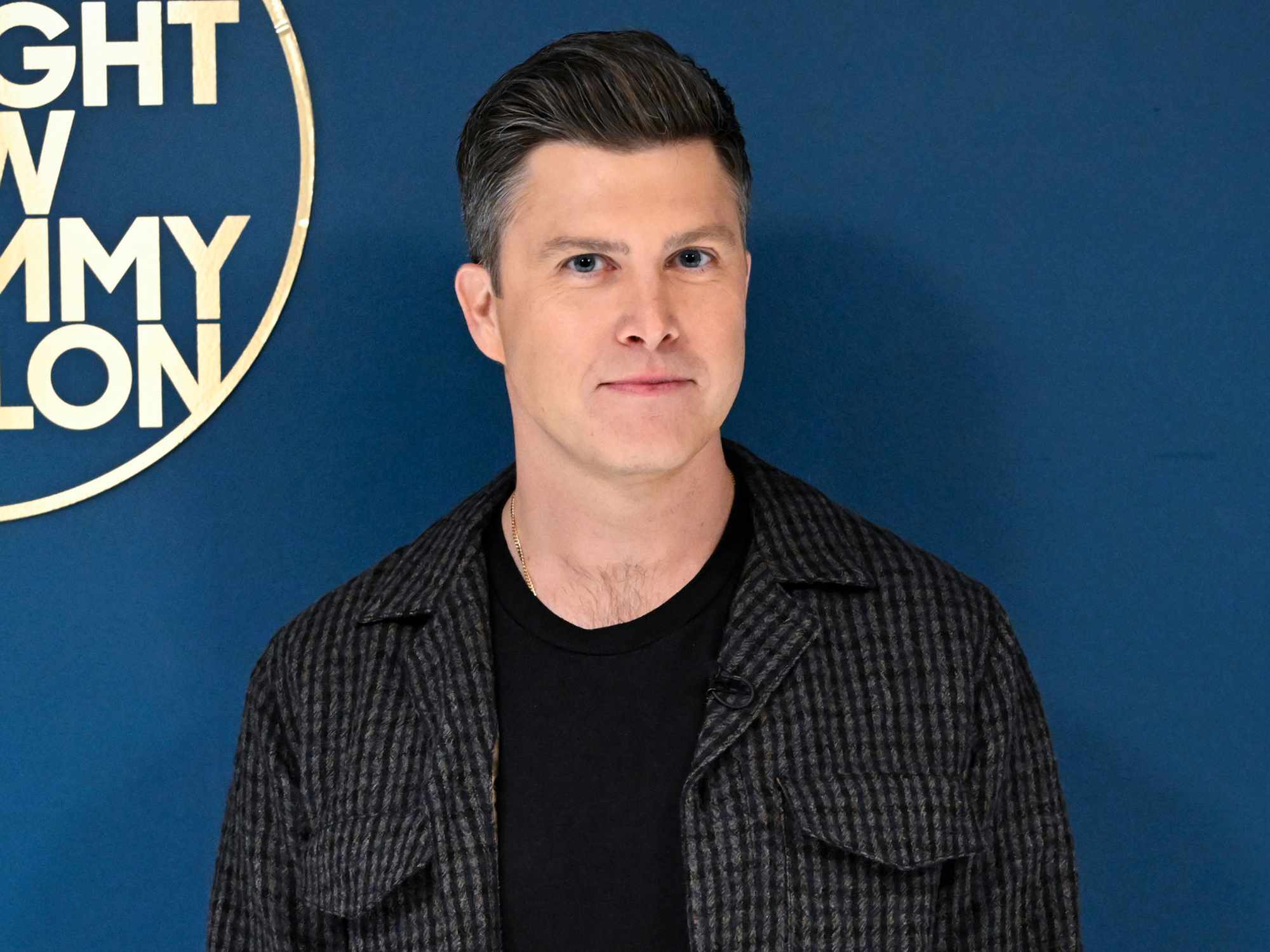 Colin Jost poses backstage on Friday, January 20, 2023