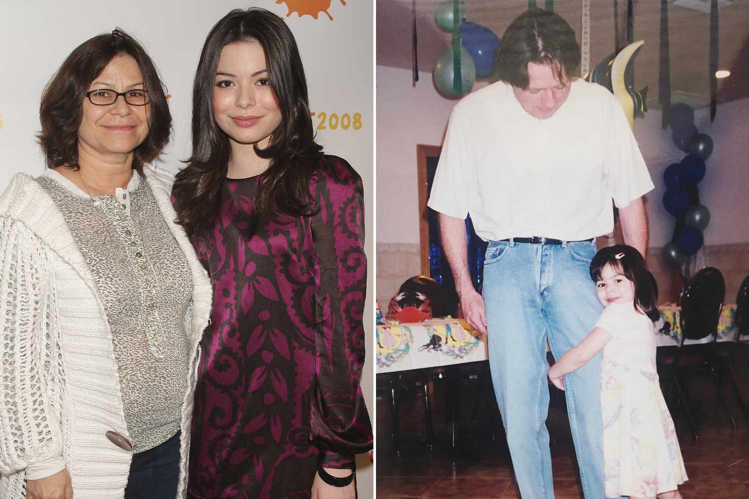 Chris Cosgrove and actress Miranda Cosgrove attend the Nickelodeon 2008 upfront presentation at the Hammerstein Ballroom on March 13, 2008 in New York City. ; Miranda Cosgrove and her dad Tom Cosgrove. 