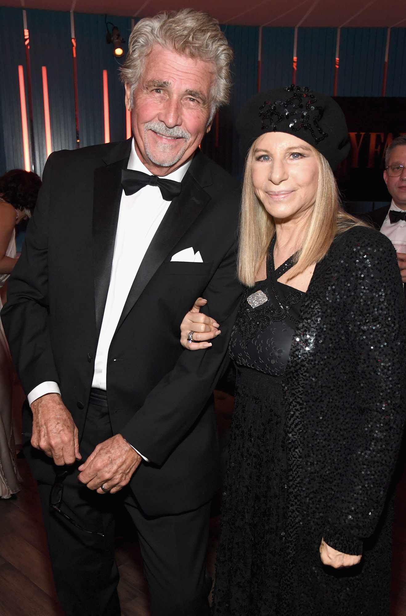 James Brolin (L) and Barbra Streisand attend the 2019 Vanity Fair Oscar Party at Wallis Annenberg Center for the Performing Arts on February 24, 2019 in Beverly Hills, California