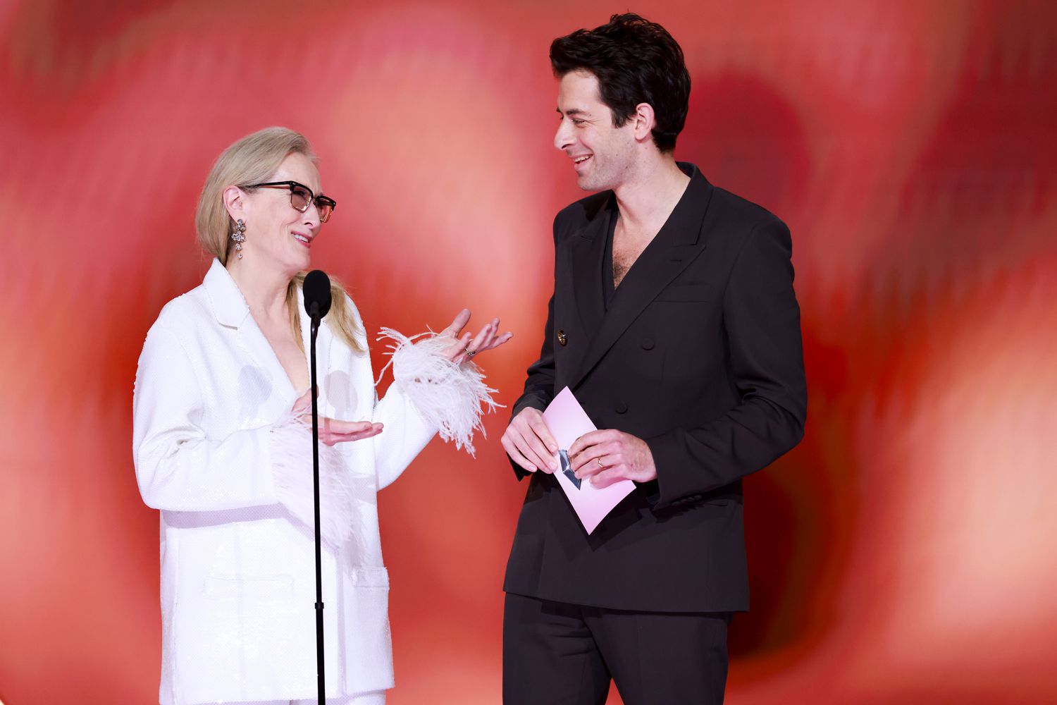 Meryl Streep and Mark Ronson present the award for Record of the Year at The 66th Annual Grammy Awards