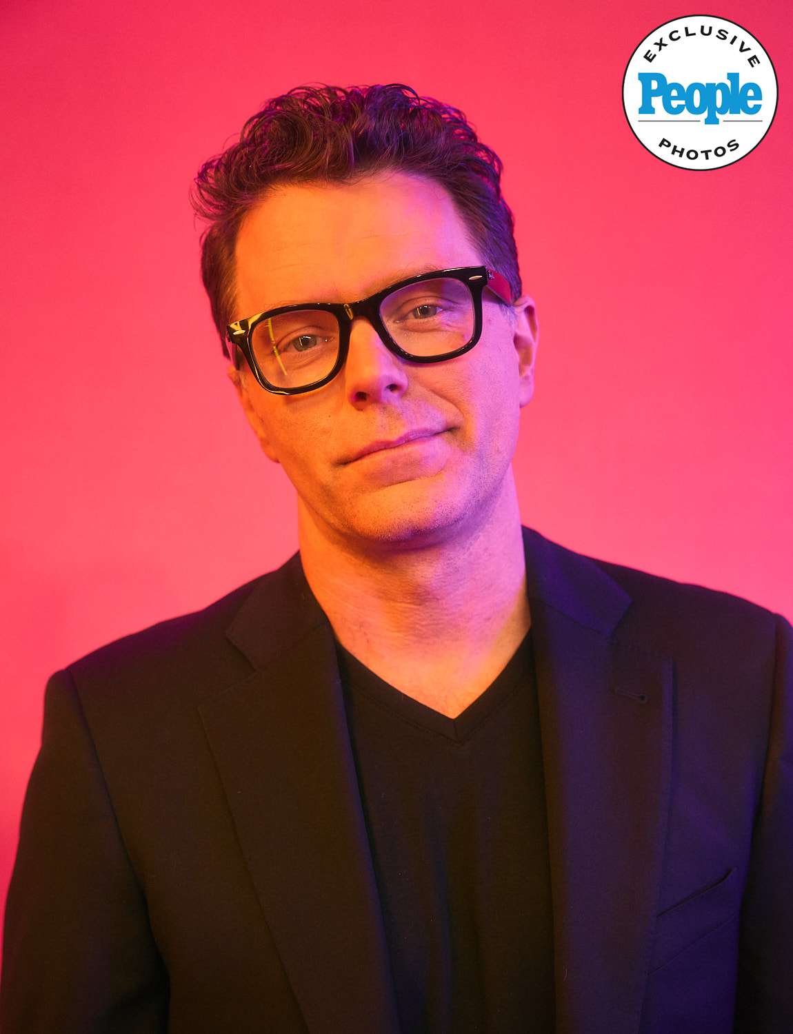 Bobby Bones attends the 2024 ACM awards People photo booth on May 16, 2024