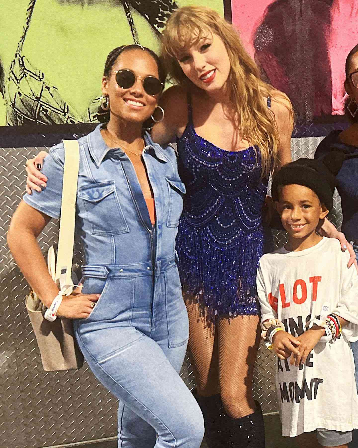 Alicia Keys and Son Genesis Pose with Taylor Swift