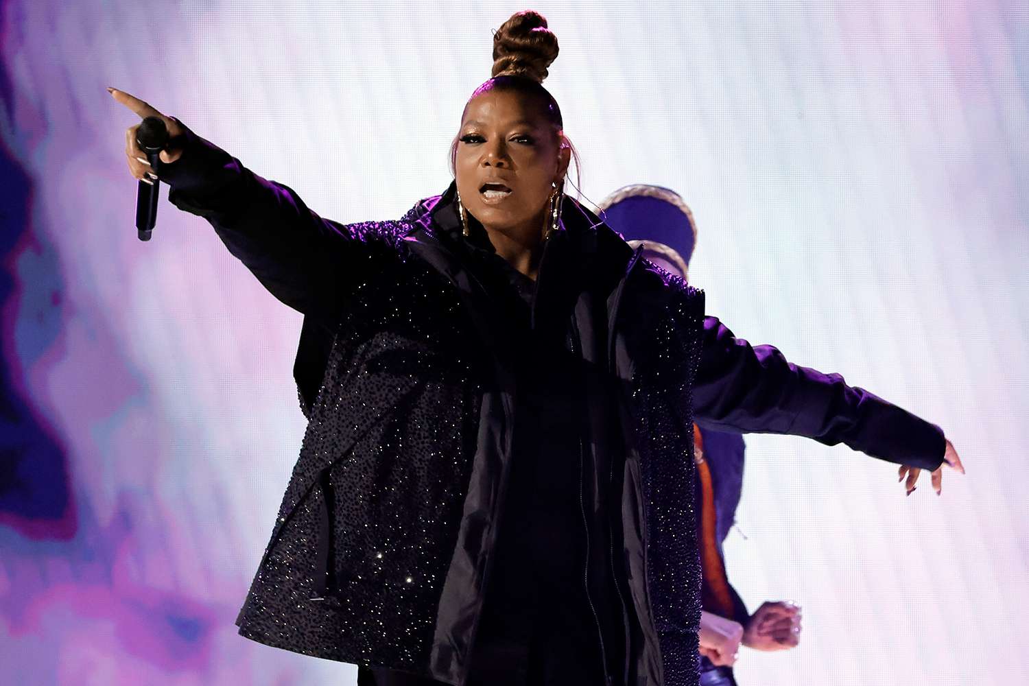 Queen Latifah performs onstage during the 65th GRAMMY Awards at Crypto.com Arena on February 05, 2023 in Los Angeles, California.