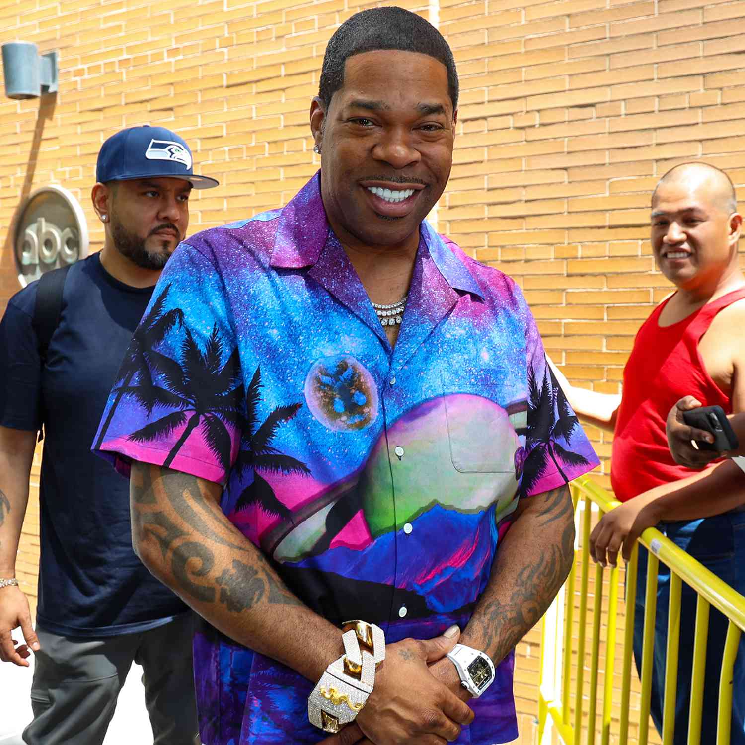 Busta Rhymes is seen arriving at 'The View' Show on June 27, 2024 in New York City. 