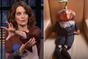 Tina Fey during an interview with host Seth Meyers 