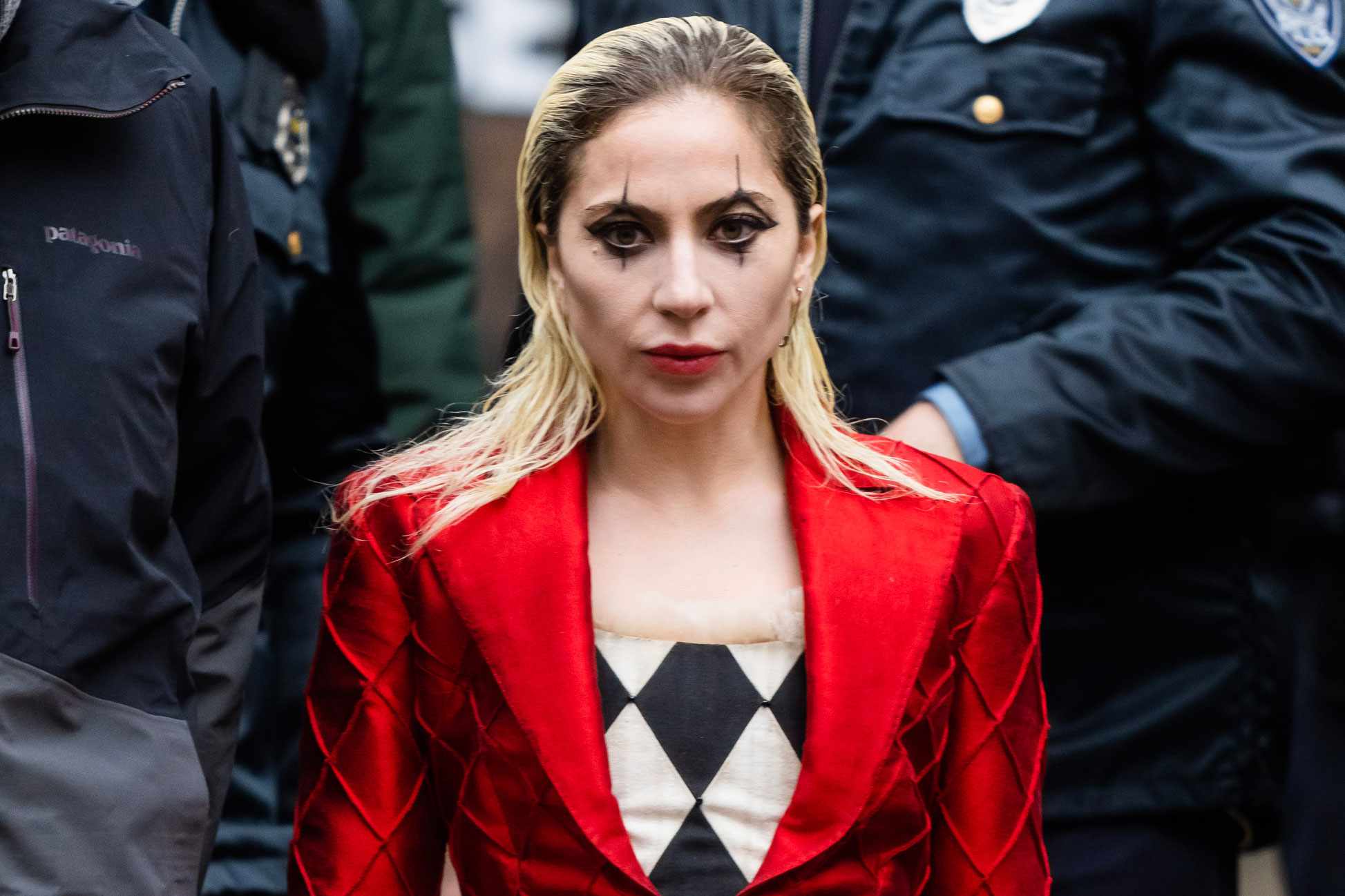 NEW YORK, NEW YORK - MARCH 25: Lady Gaga is seen filming "The Joker 2" in City Hall on March 25, 2023 in New York City. (Photo by Gotham/GC Images)