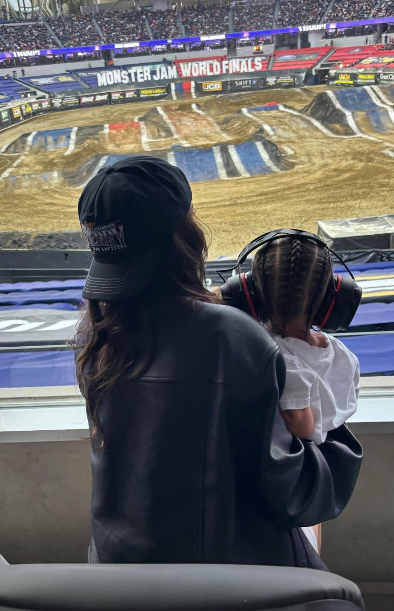 kylie jenner and son Aire at the Monster Jam World Finals