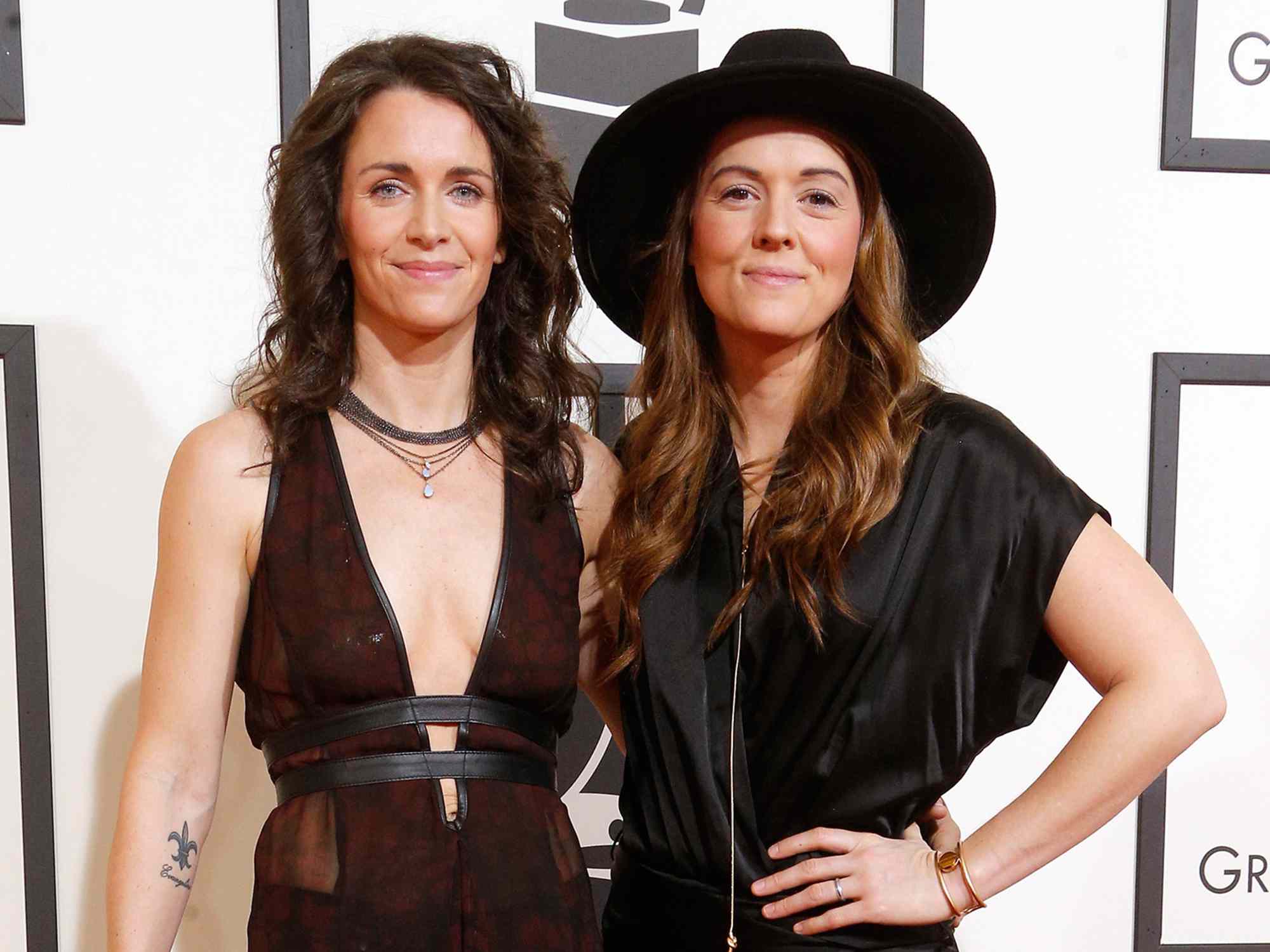 Catherine Shepherd (L) and singer/songwriter Brandi Carlile attend The 58th GRAMMY Awards at Staples Center on February 15, 2016 in Los Angeles, California