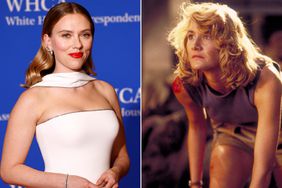 Scarlett Johansson attends the 2024 White House Correspondents' Dinner; Laura Dern in Jurassic Park.