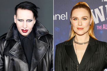 Marilyn Manson arrives at 'The Art Of Elysium's 13th Annual Celebration - Heaven' at Hollywood Palladium on January 04, 2020 in Los Angeles, California. (Photo by Kurt Krieger - Corbis/Corbis via Getty Images) ; Evan Rachel Wood attends The Roku Channel - US Premiere Of Weird: The Al Yankovic Story at Alamo Drafthouse Cinema Brooklyn on November 01, 2022 in Brooklyn, New York. (Photo by Slaven Vlasic/Getty Images for The Roku Channel)