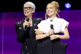 Jamie Lee Curtis and Lindsay Lohan appear at the Disney Entertainment Showcase at D23: The Ultimate Disney Fan Event in Anaheim, California on August 09, 2024.