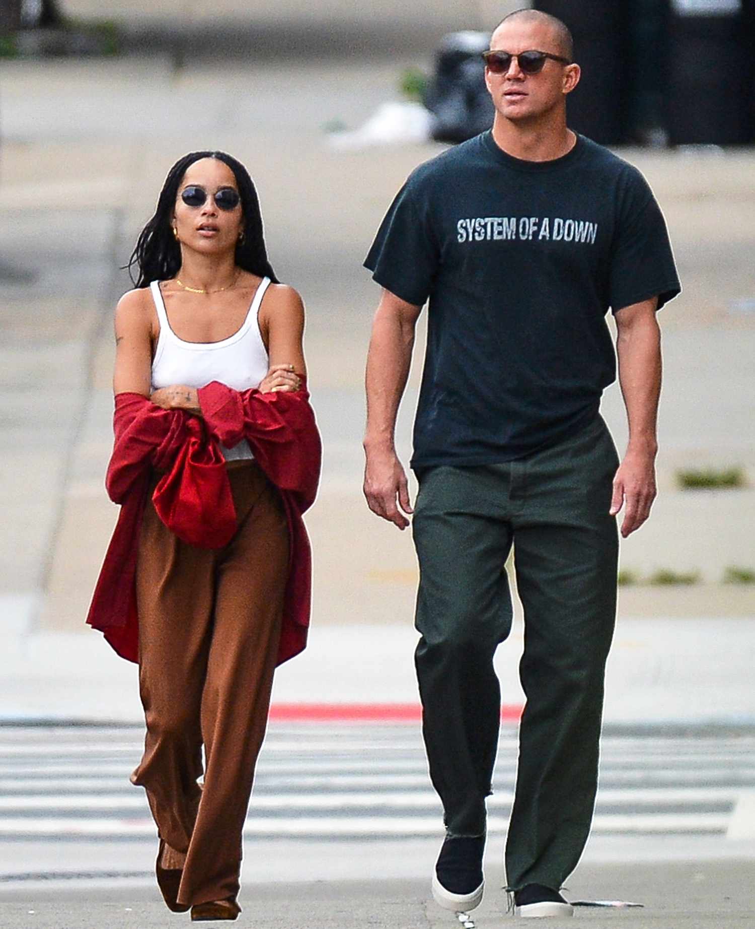 08/28/2021 Channing Tatum and Zoe Kravitz meet up with a friend for lunch as they continue to fuel dating rumors in New York City.