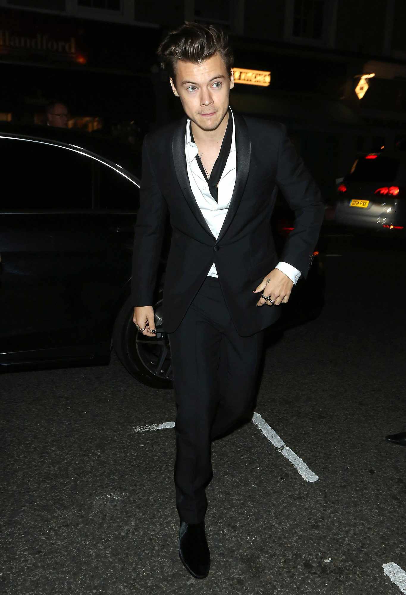 Harry Styles arriving at the Another Man X Dior party in London