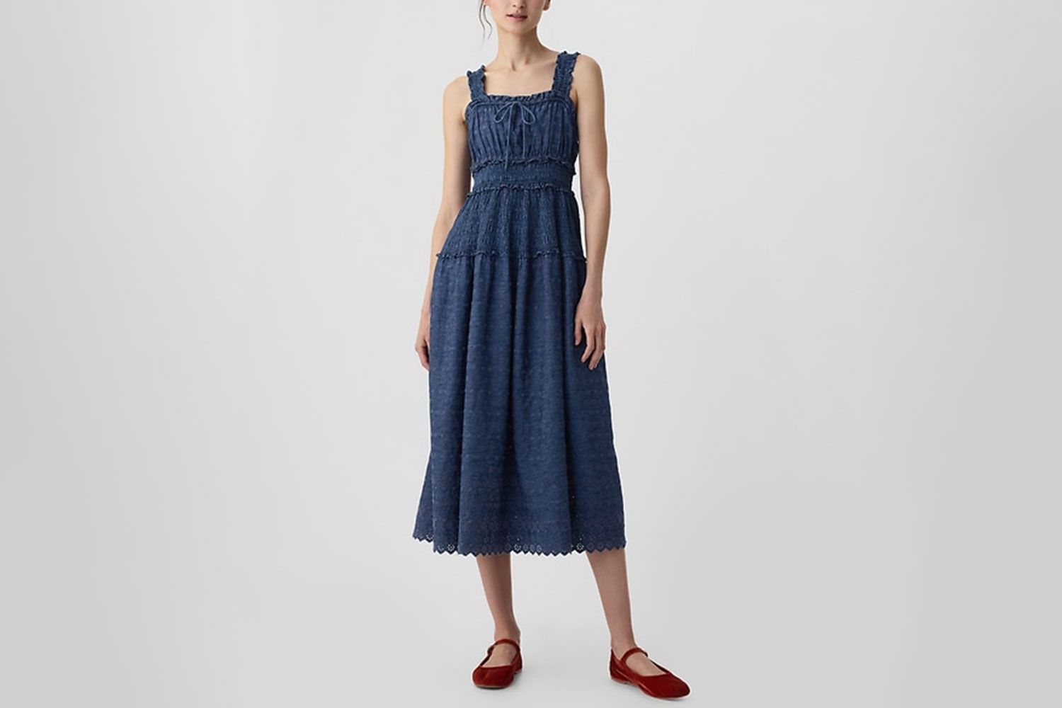 Gap Ã DÃEN Eyelet Denim Midi Dress