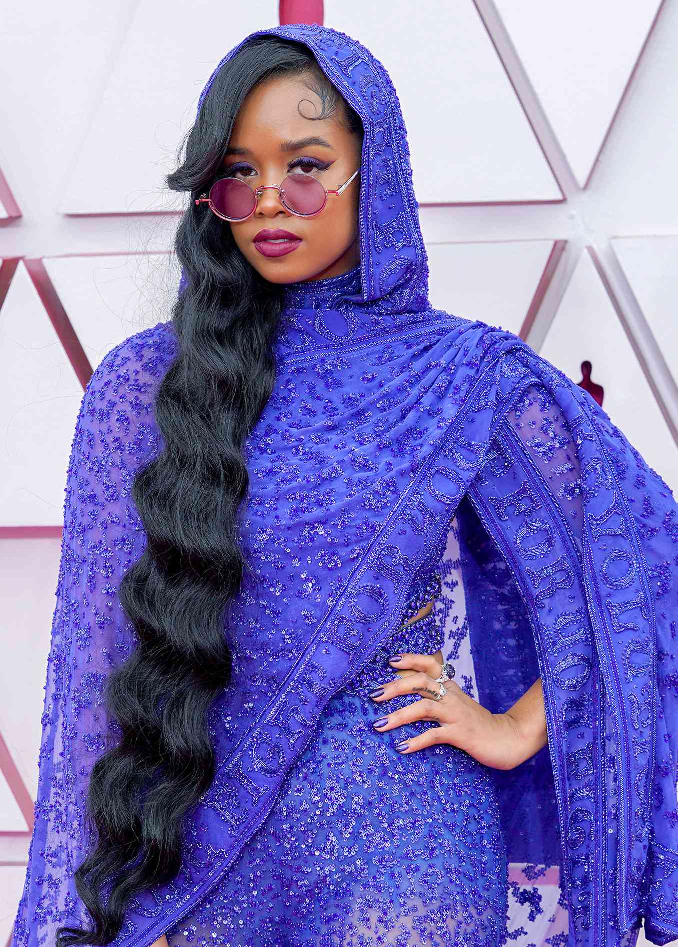 H.E.R. attends the 93rd Annual Academy Awards at Union Station on April 25, 2021 in Los Angeles, California.