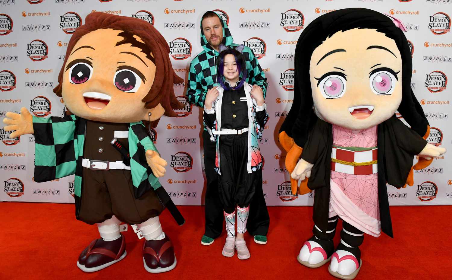 Tanjiro, Channing Tatum, Everly Tatum and Nezuko Kamado new york 02 10 24