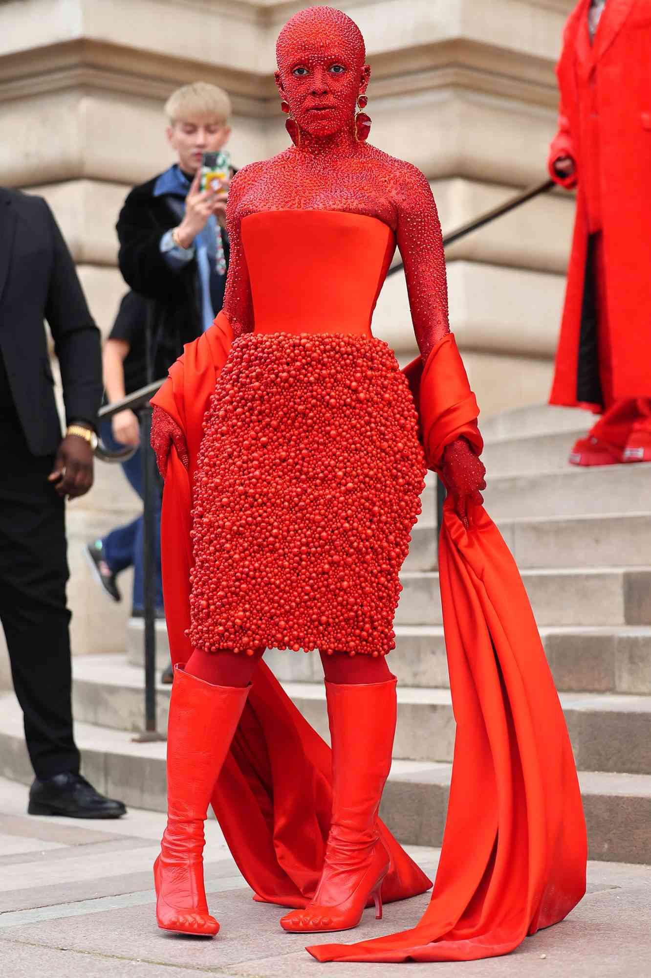 Doja Cat attends the Schiaparelli Haute Couture Spring Summer 2023 show as part of Paris Fashion Week