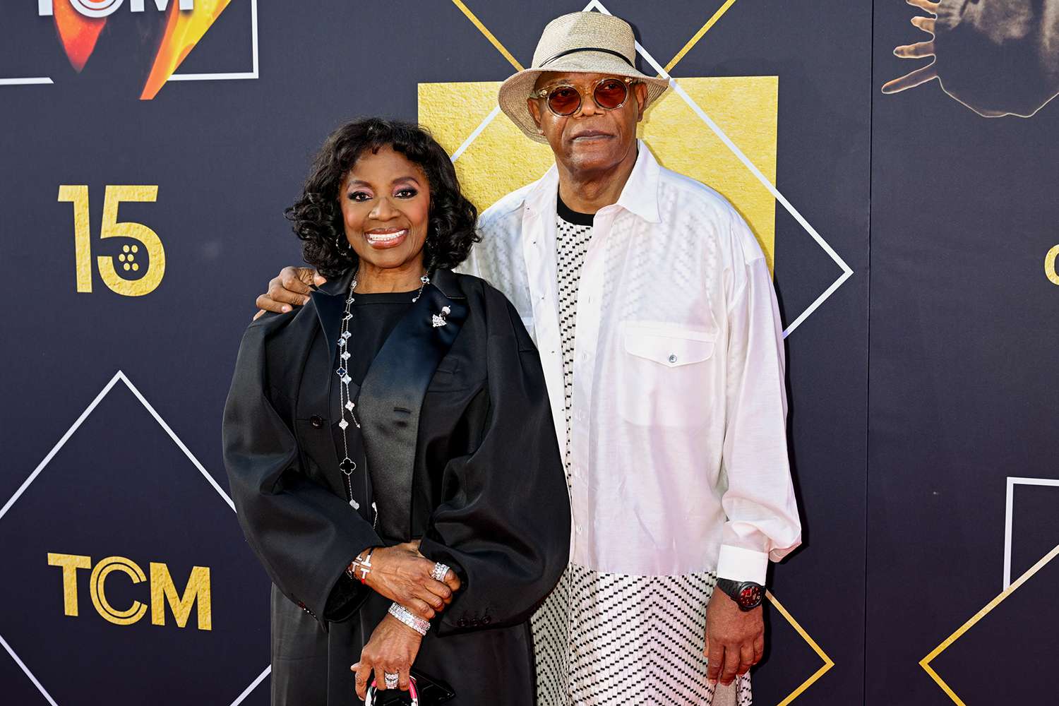 LaTanya Richardson and Samuel L. Jackson at the 2024 TCM Classic Film Festival Opening Night screening of "Pulp Fiction" held at TCL Chinese Theatre IMAX on April 18, 2024 in Los Angeles, California.