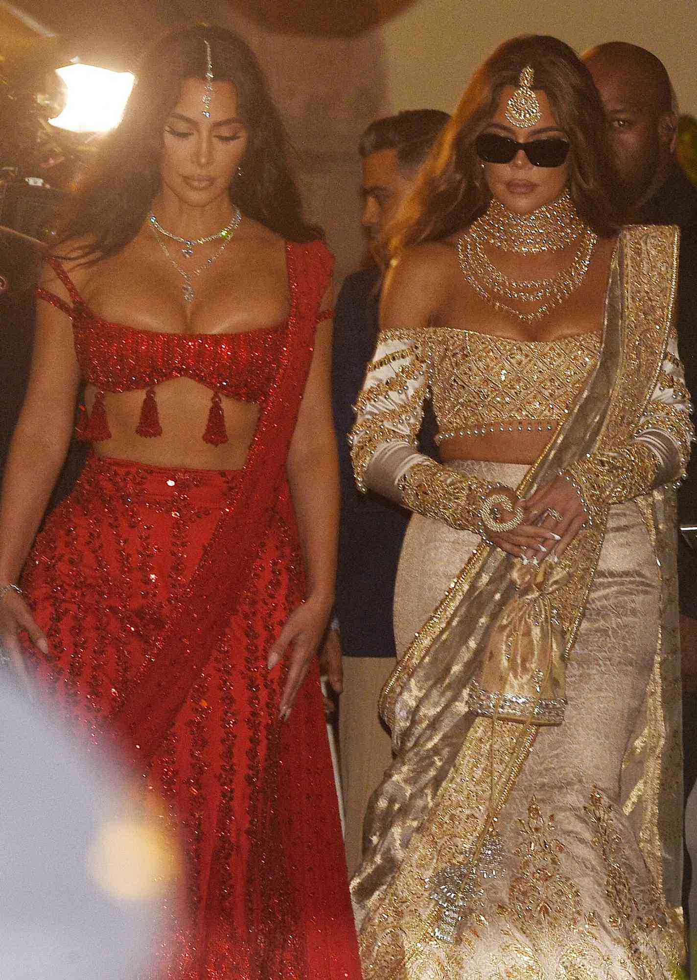 Kim Kardashian and Khloe Kardashian leaving from Taj to attend Anant Ambani grand wedding. 12 Jul 2024 