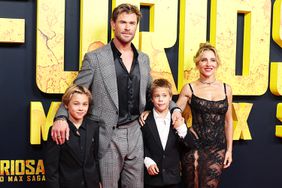 Elsa Pataky and Chris Hemsworth pose alongside their children Tristan and Sasha during the Australian premiere of "Furiosa: A Mad Max Saga" on May 02, 2024 in Sydney, Australia.