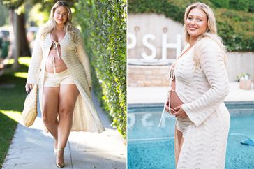 Iskra Lawrence is seen arriving to The CUPSHE Pool House in Beverly Hills on June 26, 2024 in Los Angeles, California.