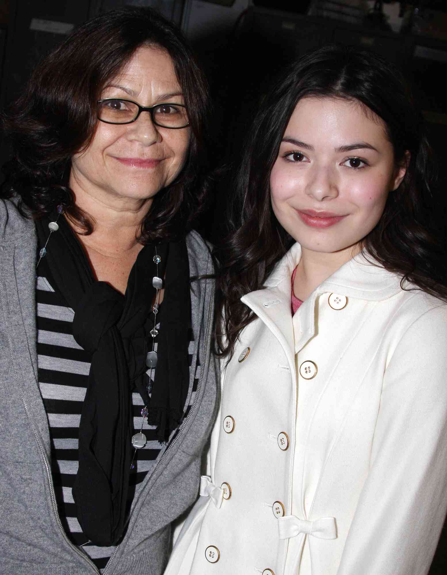 Chris Cosgrove and Miranda Cosgrove pose backstage at the musical13 on Broadway on November 5, 2008 in New York City. 